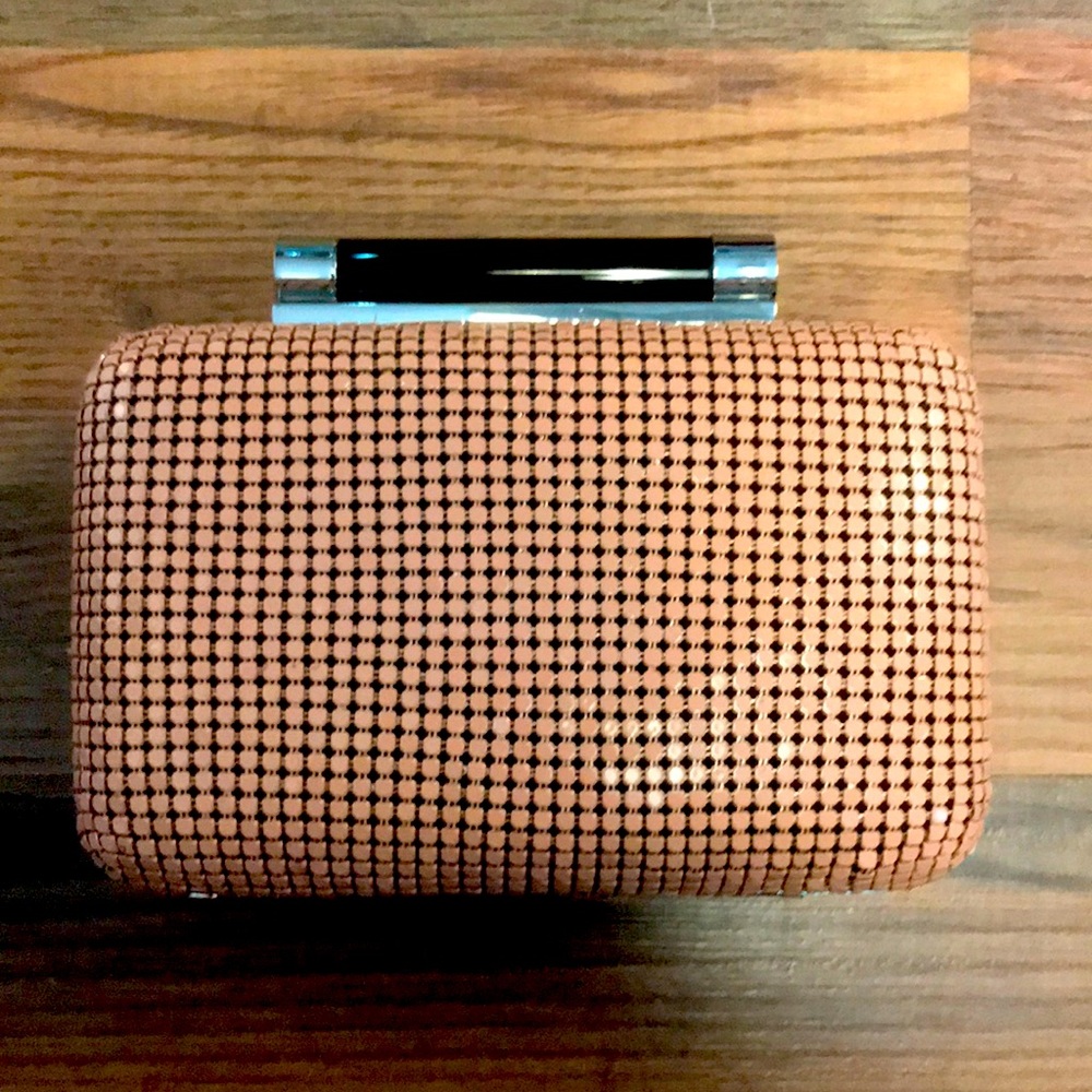 NWT Diane Von Furstenberg minaudiere Tonda gorgeous blush mesh metal clutch
